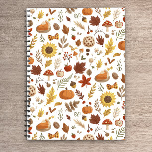 Carnet Esthétique Automnale Cosy, Motif de Récolte de Cit