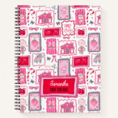 Carnet esthétique de coquette rose motif girly fantaisist (Devant)