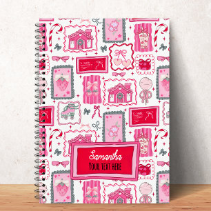 Carnet esthétique de coquette rose motif girly fantaisist