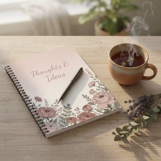 Carnet esthétique Fleur sauvage rose rougeâtre