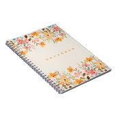 Carnet Esthétique florale rose et orange (Côté Droit)
