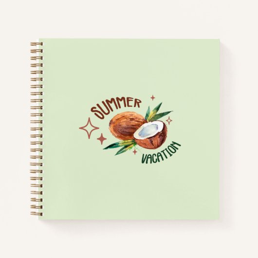 Carnet esthétique tropical minimal cocotier été (Devant)
