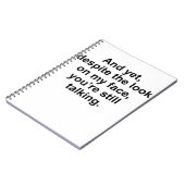 Carnet Et pourtant, malgré le regard sur mon visage, vous (Côté gauche)