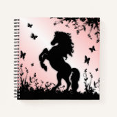 Carnet Étalon noir cabré rose (Devant)