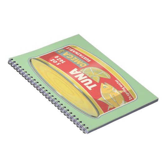 Carnet Étanche de thon en conserve de poisson rétro (Côté Droit)