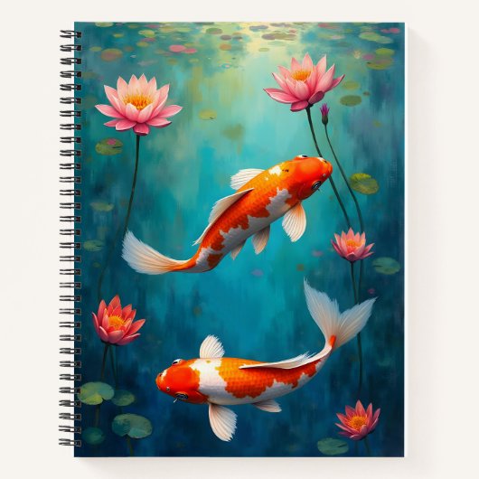 Carnet Étang de carpes koï et nénuphars (Devant)