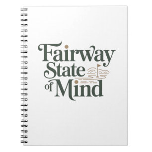 Carnet État d'esprit Fairway Minimal Retro Golf Lifestyle