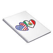 Carnet États-Unis Mexique Coeur Flags (Côté Droit)