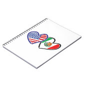 Carnet États-Unis Mexique Coeur Flags (Côté gauche)