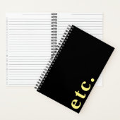 Carnet etc. Script élégant en gras noir et jaune (À l'intérieur)