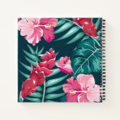 Carnet Été exotique Design floral Monogramme (Dos)