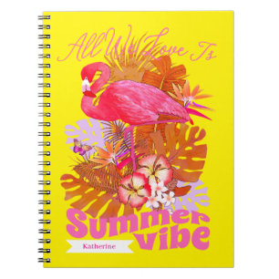 Carnet Été flamant jaune