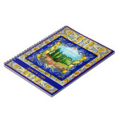 Carnet été italien Majolica bleu tuiles citrus monogramme (Côté gauche)