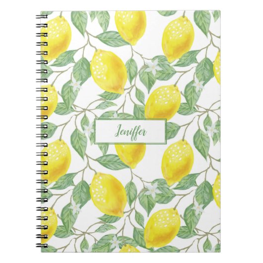 Carnet Été jaune citron doux. (Devant)