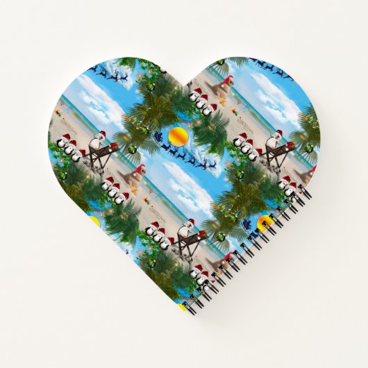 Carnet Été Noël bébé sur la plage répéter Design (Dos)