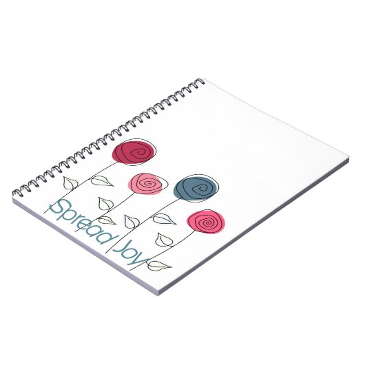 Carnet Étendre Joy Rose Bleu Fleurs (Côté gauche)