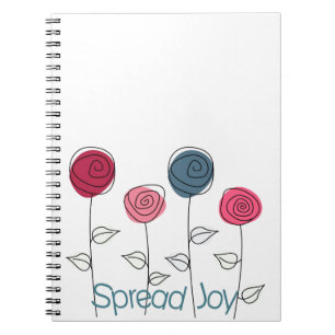 Carnet Étendre Joy Rose Bleu Fleurs