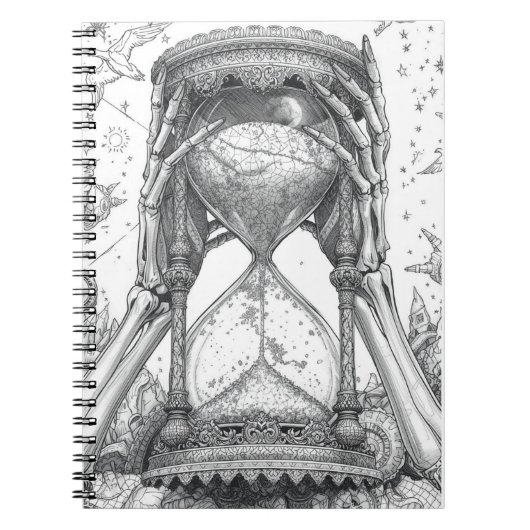 Carnet Eternal Flow Vintage Hourglass Ink Sketch Notebook (Devant)