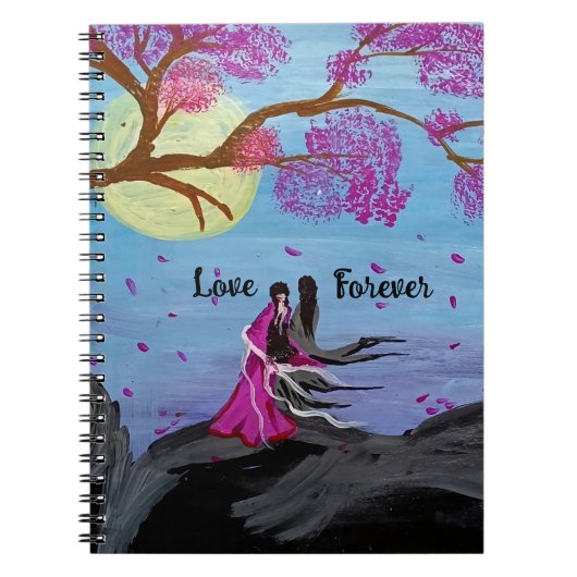 Carnet Eternal love under cherry blossom spiral notebook (Devant)