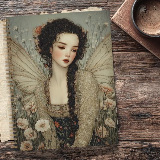 Carnet Ethereal Fairy With Wings in flower Garden Art