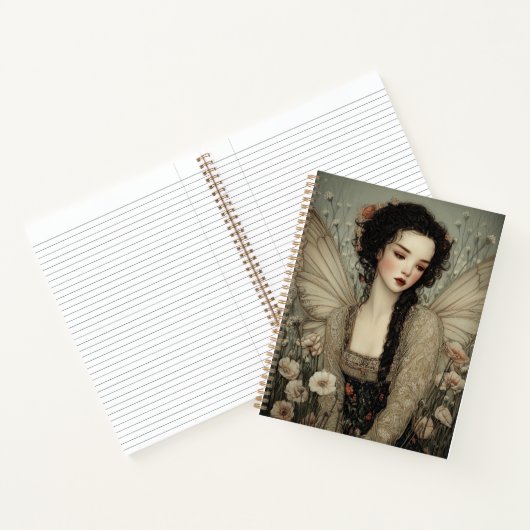 Carnet Ethereal Fairy With Wings in flower Garden Art (Intérieur)