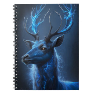 Carnet Ethereal Neon Stag | Mystic Blue Fantasy Deer Note