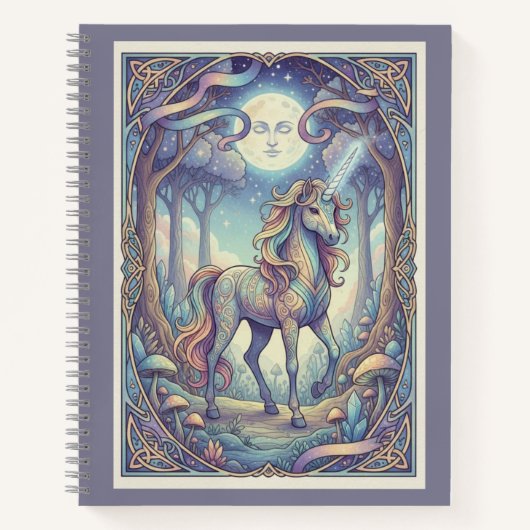 Carnet Ethereal Unicorn Moonlight Zentangle Fantasy (Devant)