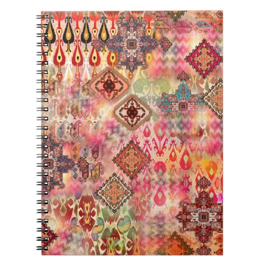 Carnet Ethnic Digital Abstrait Motif sans fil (Devant)