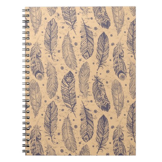 Carnet Ethnic Feather Outline Motif (Devant)