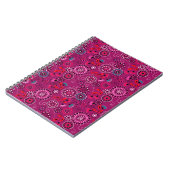 Carnet Ethnique folk abstrait motif floral rétro cramson (Côté gauche)