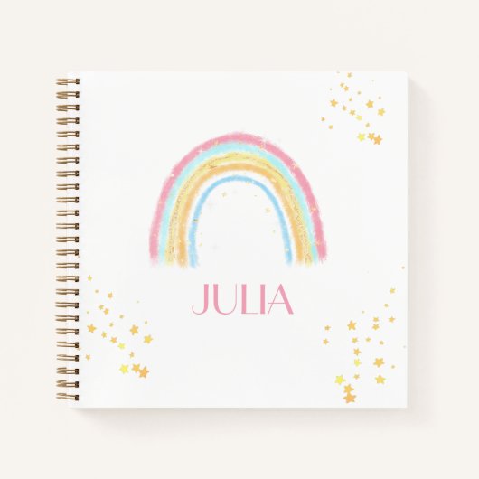 Carnet Étincelle de l'arc-en-ciel pastel (Devant)