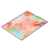 Carnet Étincelle de printemps - Corail rose - Nom ou Mono (Côté gauche)