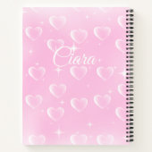 Carnet Étincelle Et Coeurs Roses (Dos)