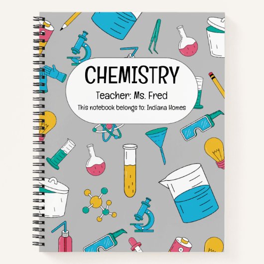 Carnet Étincelle Ta Science ! UNE CHIMIE personnalisée (Devant)