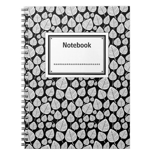 Carnet Étiqueté - Blanc sur noir (Devant)