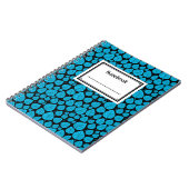 Carnet Étiquette - bleu ciel sur noir (Côté gauche)