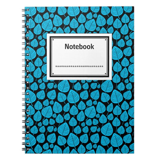 Carnet Étiquette - bleu ciel sur noir (Devant)