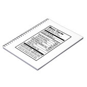 Carnet "Étiquette de l'information nutritionnelle " bas (Côté gauche)