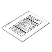 Carnet "Étiquette de l'information nutritionnelle " de (Côté gauche)