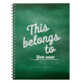 Carnet Étiquette de nom modifiable Alphabet Tableau noir (Devant)