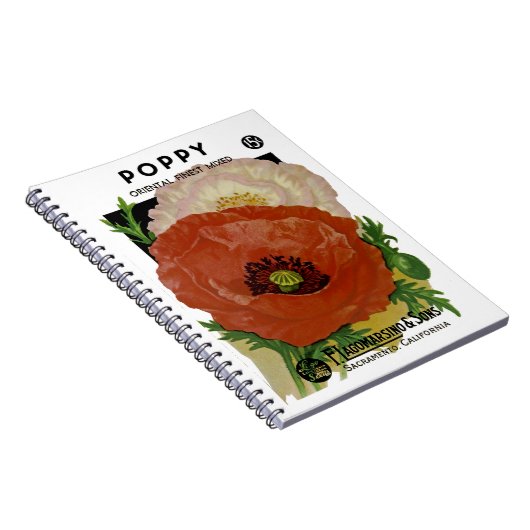 Carnet Étiquette de paquets de graines de pavot (Côté Droit)