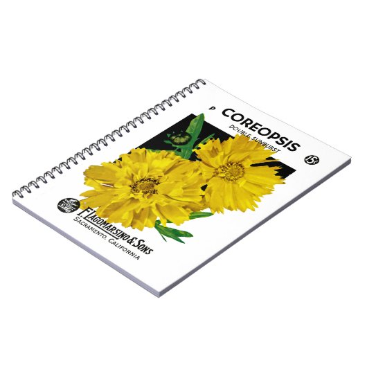 Carnet Étiquette de paquets de semences Coreopsis (Côté gauche)