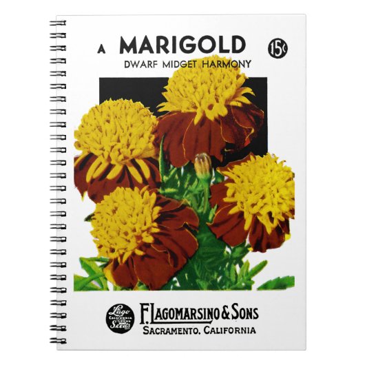 Carnet Étiquette de paquets de semences Marigold (Devant)
