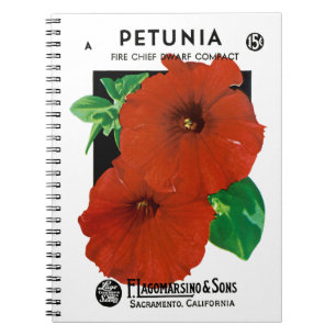 Carnet Étiquette de paquets de semences Petunia
