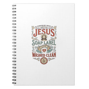 Carnet Étiquette de savon Jésus Lavé Propre Savon Jésus L