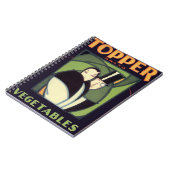 Carnet Étiquette de topper végétal vintage, Art Déco Roma (Côté gauche)