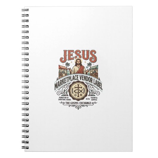 Carnet Étiquette de vendeur du marché de Jésus Marché de  (Devant)