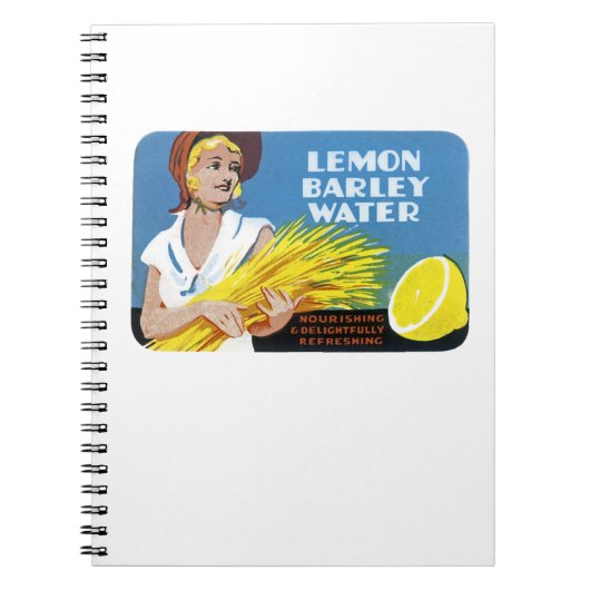 Carnet Étiquette d'eau citron-orge (Devant)