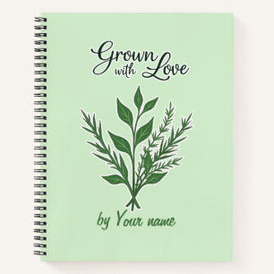 Carnet Étiquette Herbe Personnalisé - Cultivé avec amour