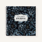 Carnet Étiquette Vintage Midnight Blue Peonies (Devant)